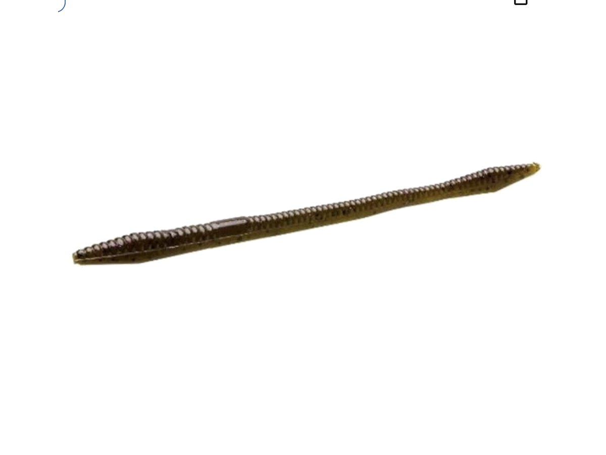 Zoom Trick Worm texas-rigged worm lure for bass fishing