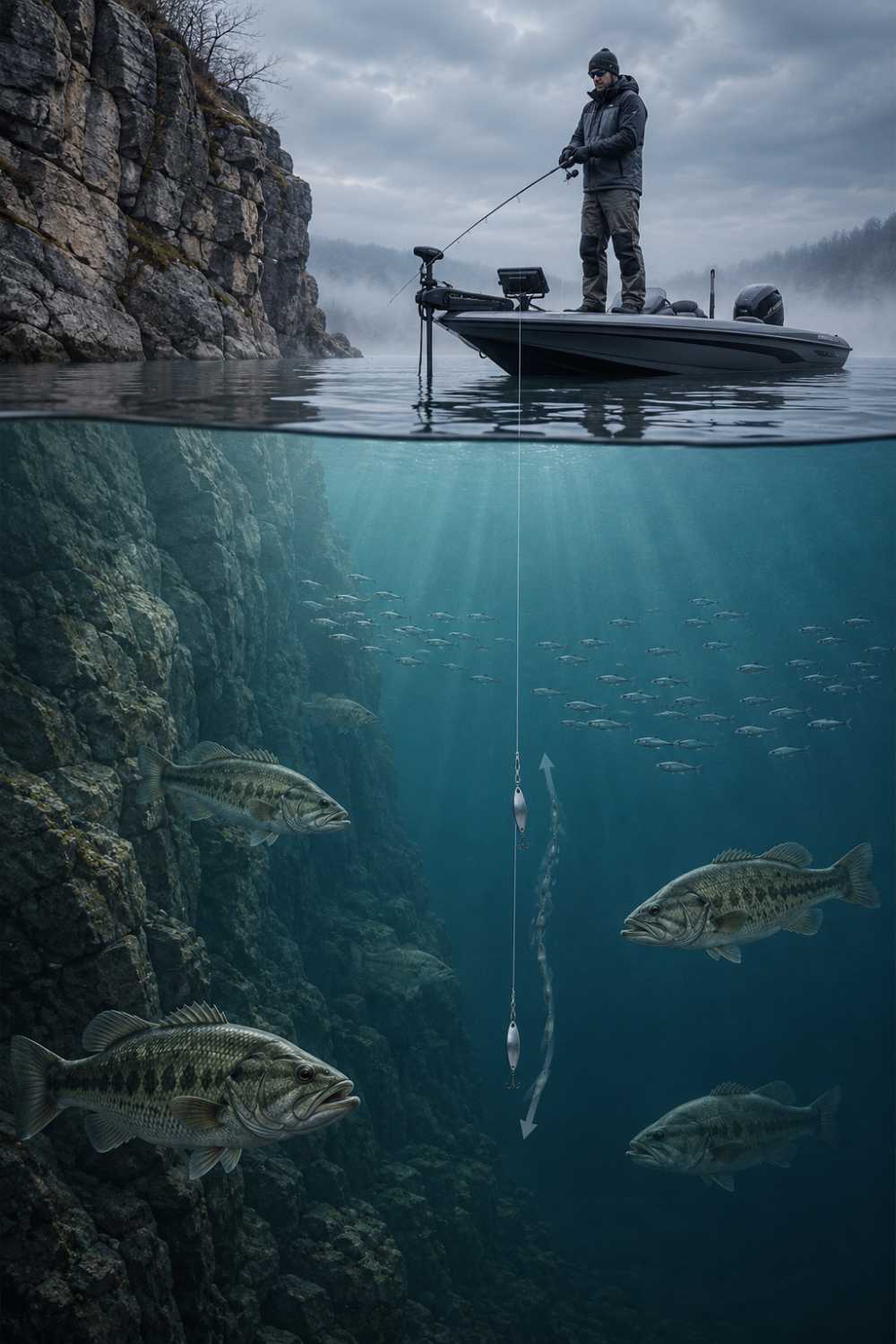 Vertical jigging a blade bait