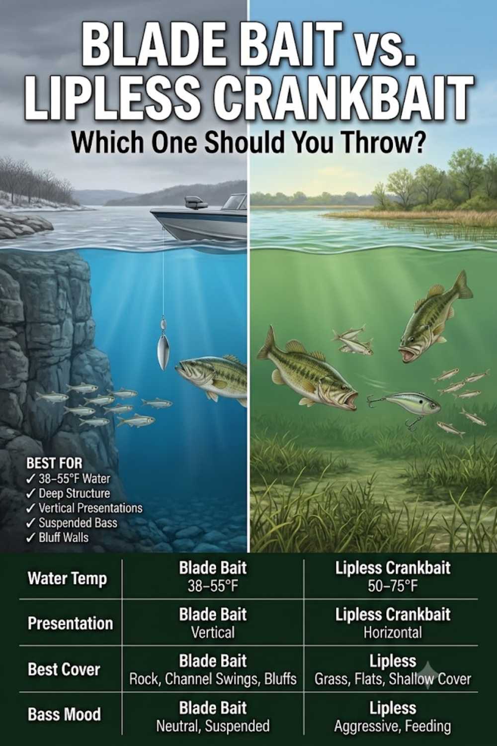 Blade bait versus lipless crankbait