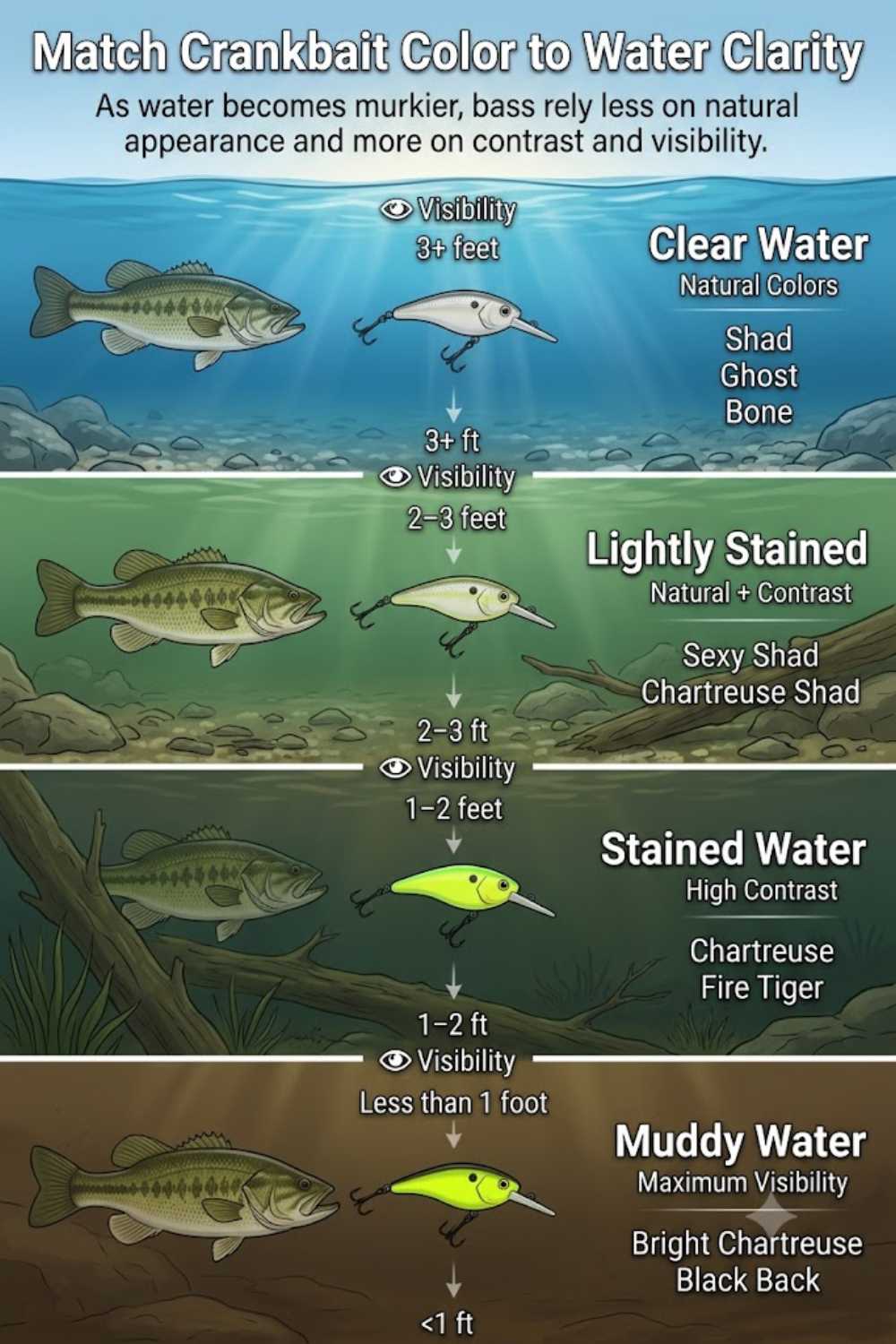 Crankbait color by water clarity