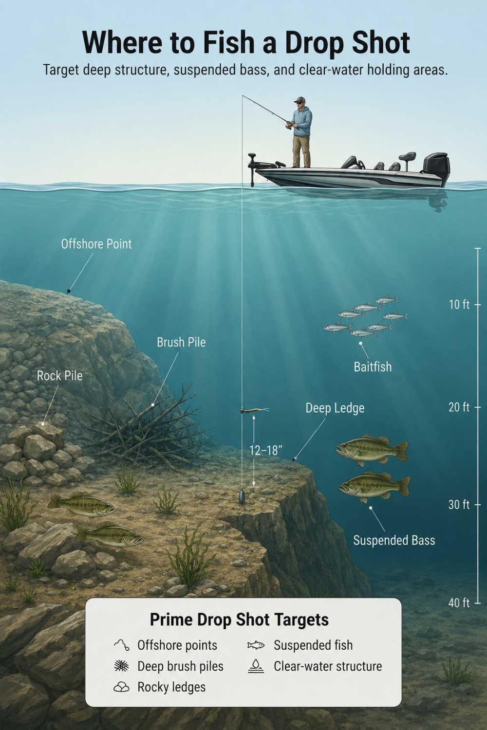 Where to fish a drop shot