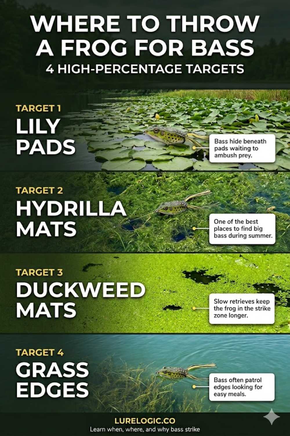 Frog cover types comparison for hollow body and walking frog selection
