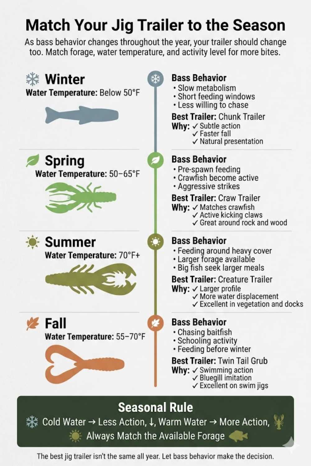 Best jig trailer styles for winter spring summer and fall