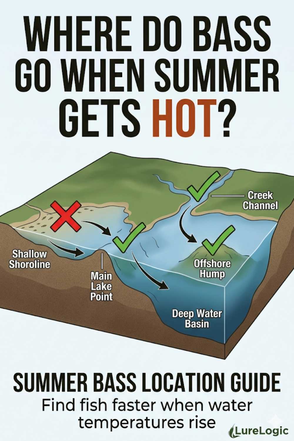 Summer Bass Location Guide — where bass go when summer gets hot