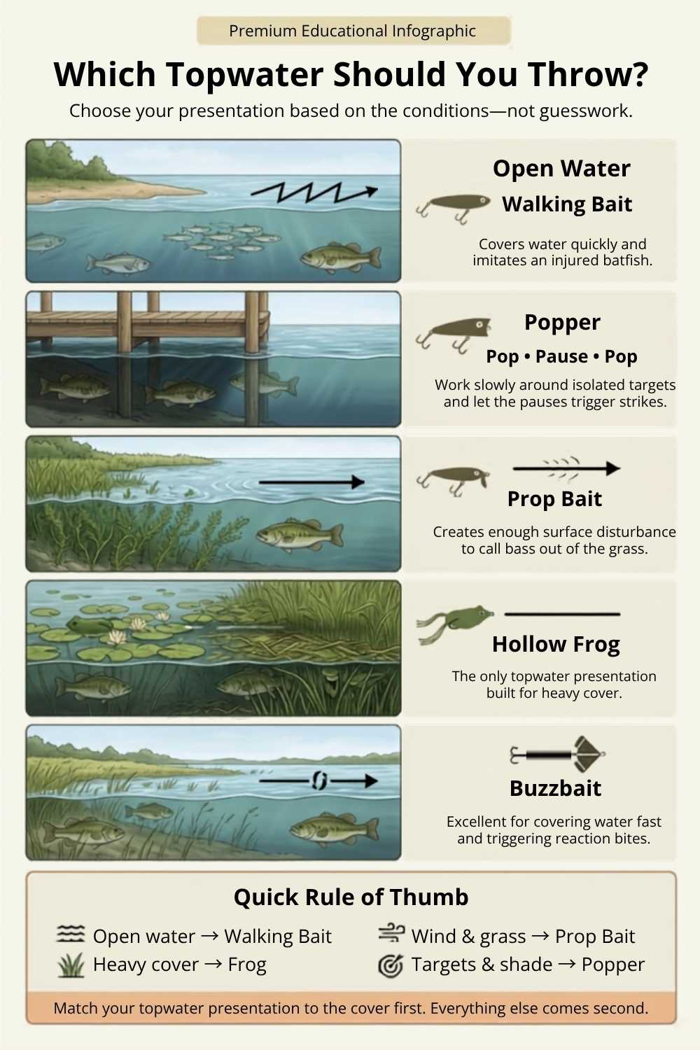 Topwater lure decision guide